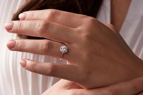 Ring on engagement ring finger